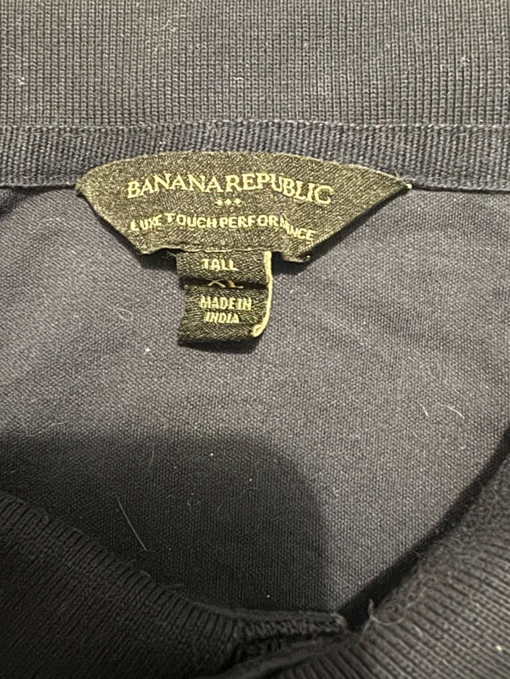 Banana Republic Luxe Touch Performance Men's Black Polo Shirt